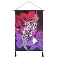 Hawaii Polynesian Hibiscus Sweat Hanging Poster - AH Hanging Poster Cotton And Linen - Polynesian Pride