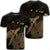 Hawaii Polynesian Hibiscus Turtle Map T Shirt Gold Unisex Black - Polynesian Pride