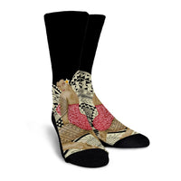 Hawaii Polynesian Hula Girl Wearing Plumeria Crew Socks - AH - Polynesian Pride