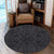 Hawaii Polynesian Kakau Turtle Gray Round Carpet - AH Round Carpet Luxurious Plush - Polynesian Pride
