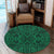 Hawaii Polynesian Kakau Turtle Green Round Carpet - AH Round Carpet Luxurious Plush - Polynesian Pride