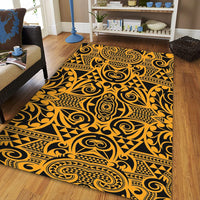 Hawaii Polynesian Kakau Turtle Old Area Rug - AH - Polynesian Pride