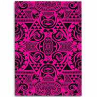 Hawaii Polynesian Kakau Turtle Pink Area Rug - AH Luxurious - Polynesian Pride