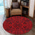 Hawaii Polynesian Kakau Turtle Red Round Carpet - AH Round Carpet Luxurious Plush - Polynesian Pride