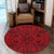 Hawaii Polynesian Kakau Turtle Red Round Carpet - AH Round Carpet Luxurious Plush - Polynesian Pride