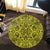 Hawaii Polynesian Kakau Turtle Yellow Round Carpet - AH Round Carpet Luxurious Plush - Polynesian Pride