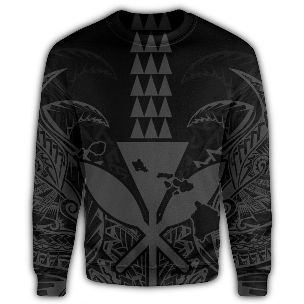 Hawaii Polynesian Kanaka Kakau Sweatshirt - Alan Style Gray - AH - Polynesian Pride
