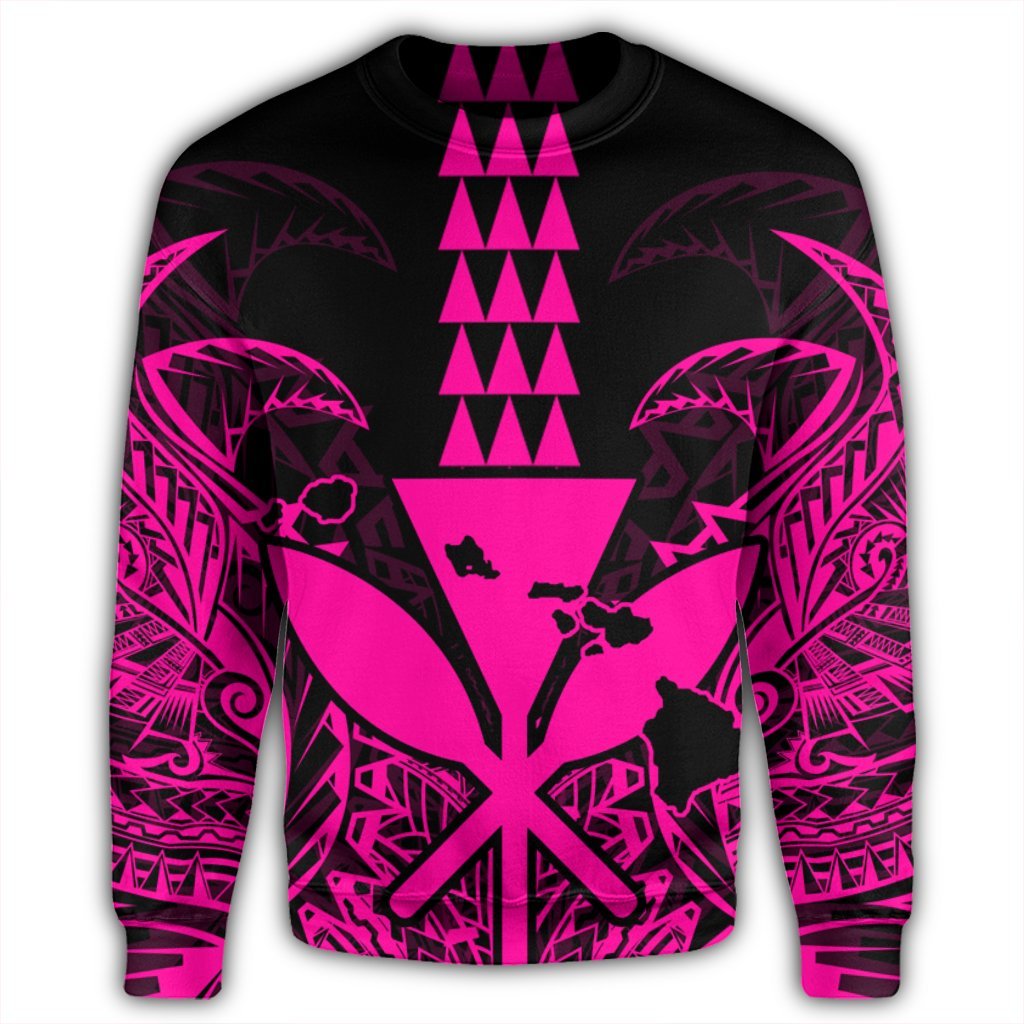 Hawaii Polynesian Kanaka Kakau Sweatshirt - Alan Style Pink - AH - Polynesian Pride