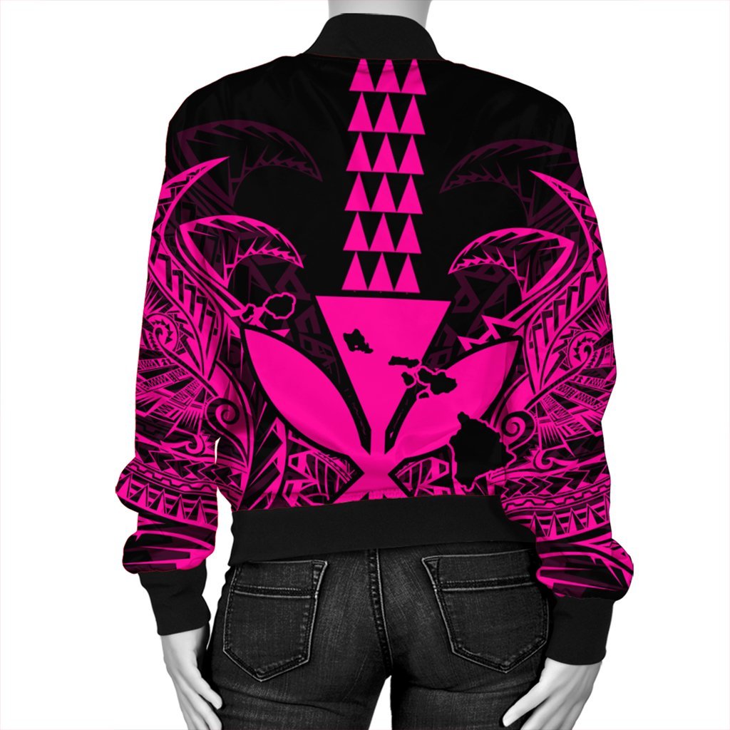Hawaii Polynesian Kanaka Kakau Bomber Jacket - Alan Style Pink - AH - Polynesian Pride