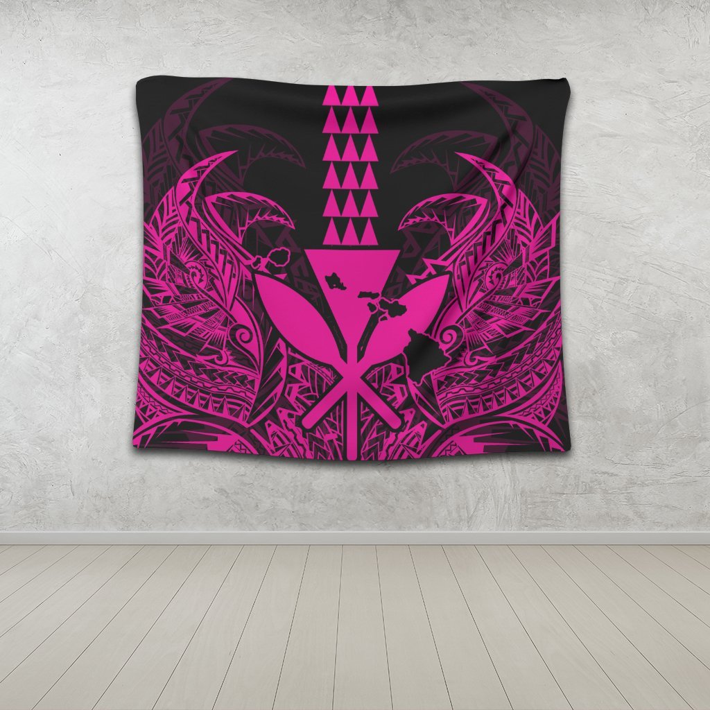 Hawaii Polynesian Kanaka Kakau Tapestry - Alan Style Pink - AH - Polynesian Pride
