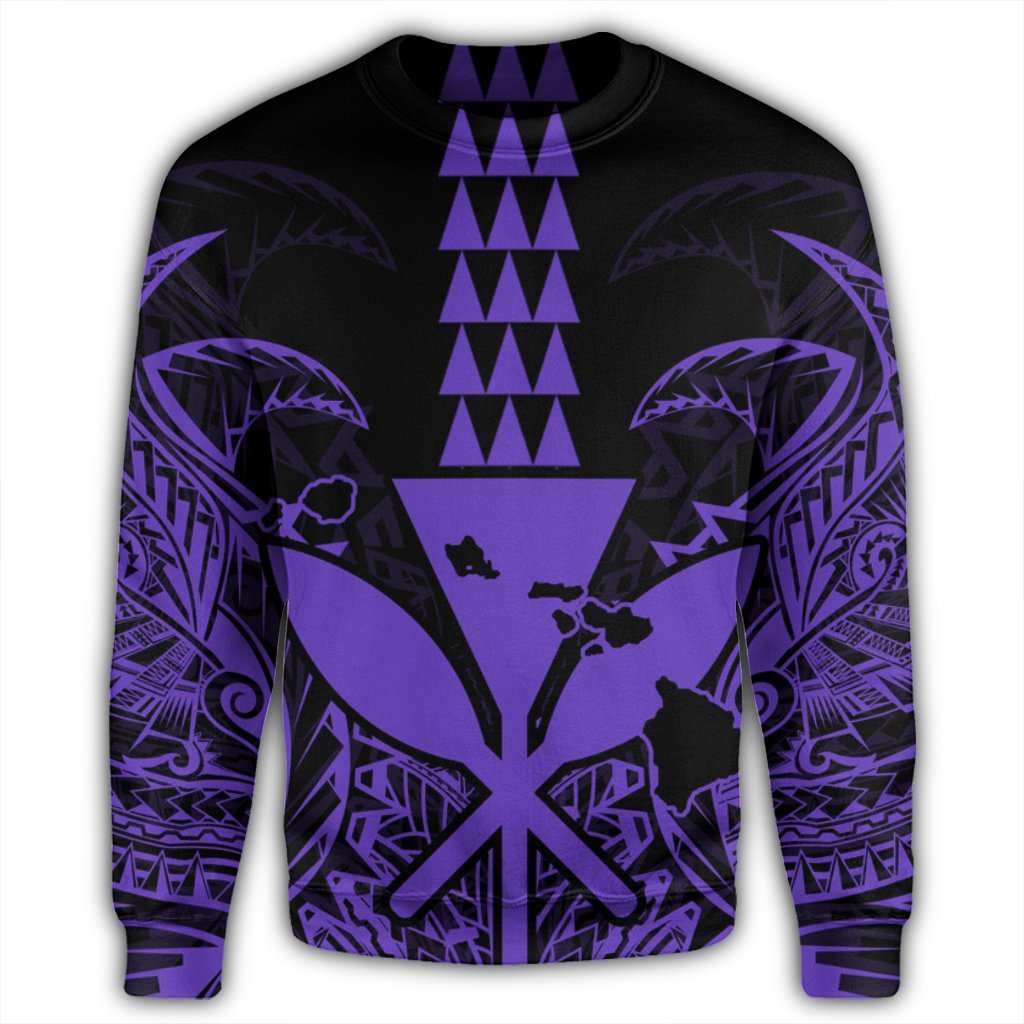 Hawaii Polynesian Kanaka Kakau Sweatshirt - Alan Style Purple - AH - Polynesian Pride