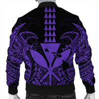 Hawaii Polynesian Kanaka Kakau Bomber Jacket - Alan Style Purple - AH - Polynesian Pride