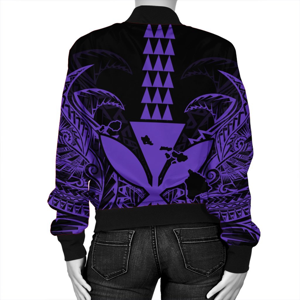 Hawaii Polynesian Kanaka Kakau Bomber Jacket - Alan Style Purple - AH - Polynesian Pride
