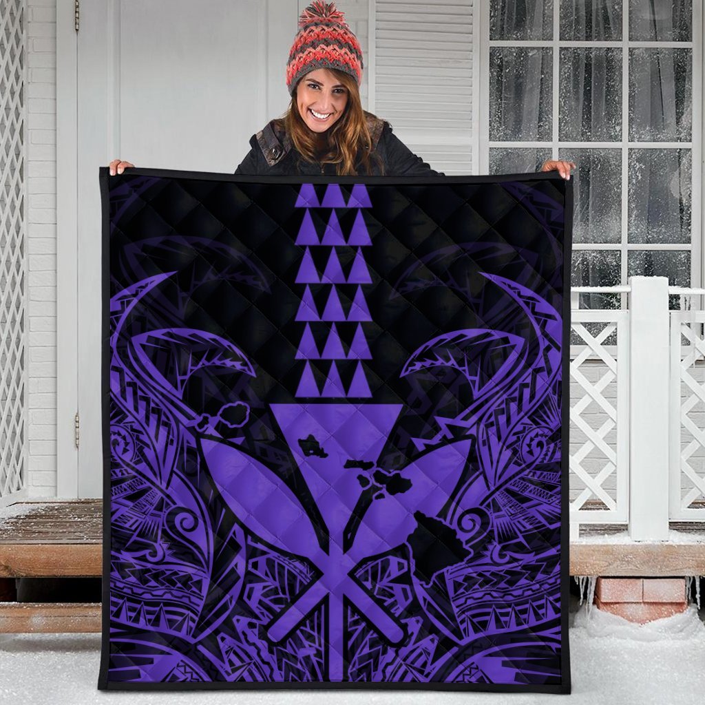 Hawaii Polynesian Kanaka Kakau Premium Quilts - Alan Style Purple - AH - Polynesian Pride