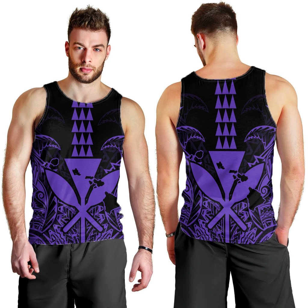 Hawaii Polynesian Kanaka Kakau Tank Top - Alan Style Purple - AH - Polynesian Pride