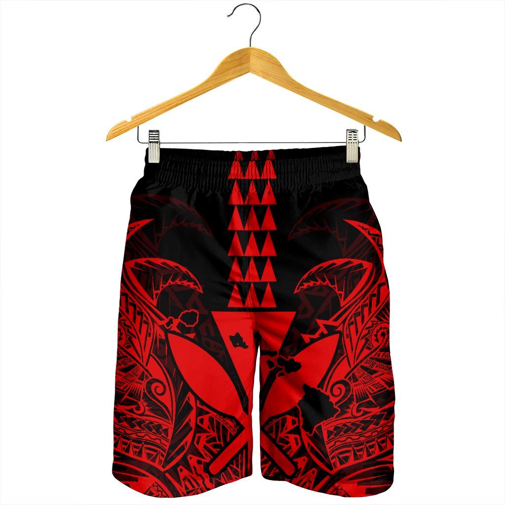 Hawaii Polynesian Kanaka Kakau Men's Shorts - Alan Style Red - AH - Polynesian Pride