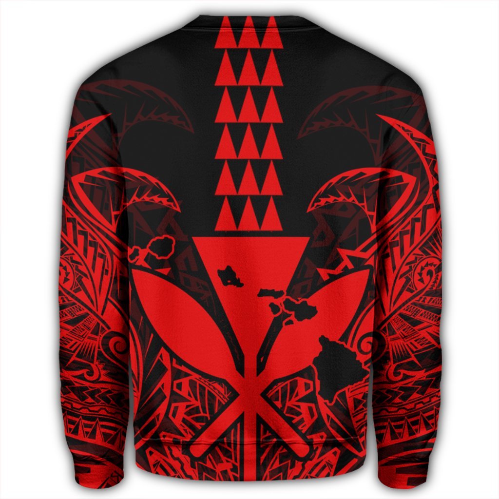 Hawaii Polynesian Kanaka Kakau Sweatshirt - Alan Style Red - AH - Polynesian Pride