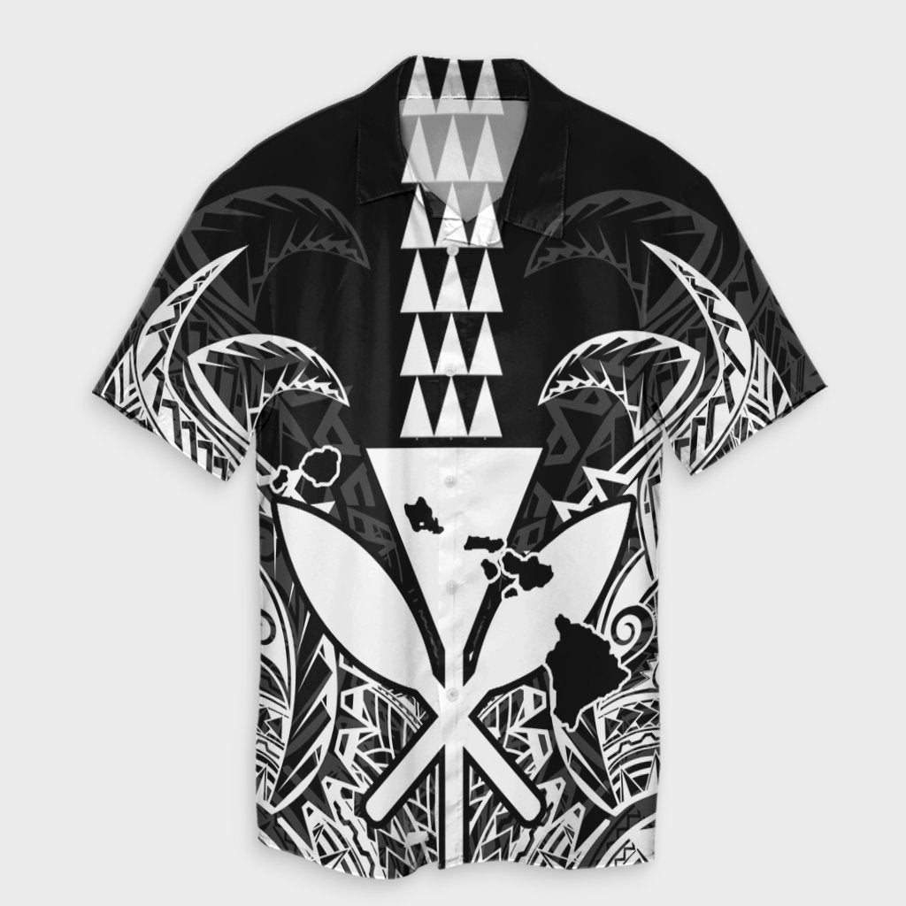 Hawaii Polynesian Kanaka Kakau Hawaiian Shirt - Alan Style White - AH Unisex Black - Polynesian Pride