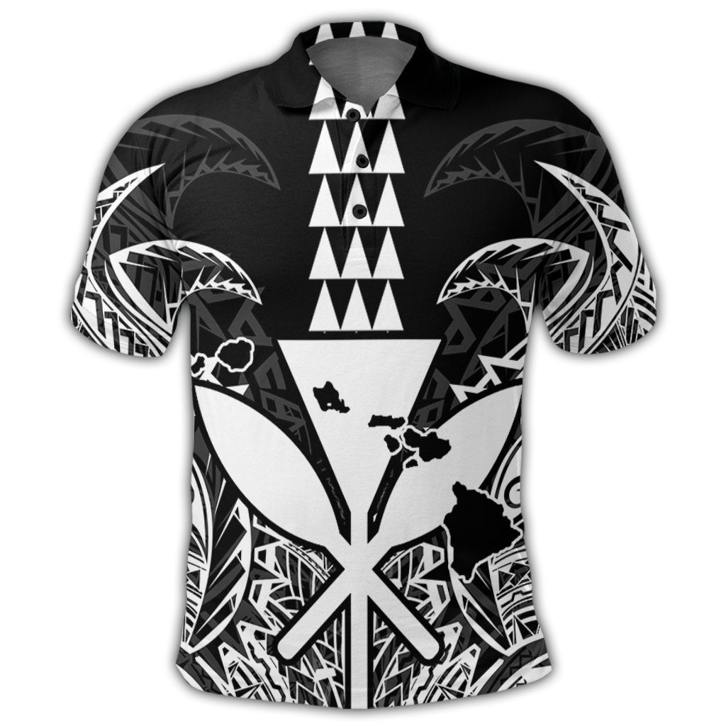 Hawaii Polynesian Kanaka Kakau Polo Shirt Alan Style White - Polynesian Pride