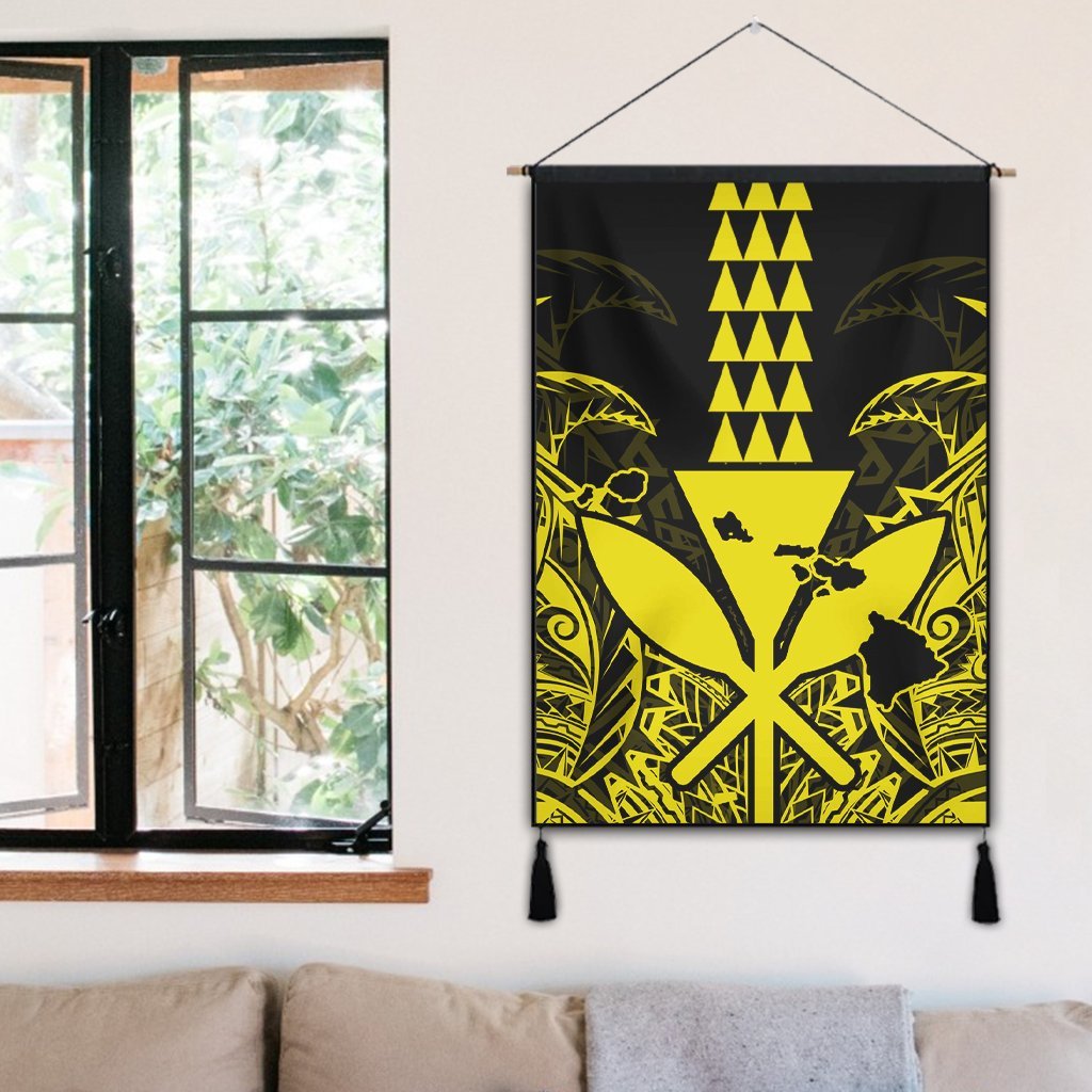 Hawaii Polynesian Kanaka Kakau Hanging Poster - Alan Style Yellow - AH - Polynesian Pride