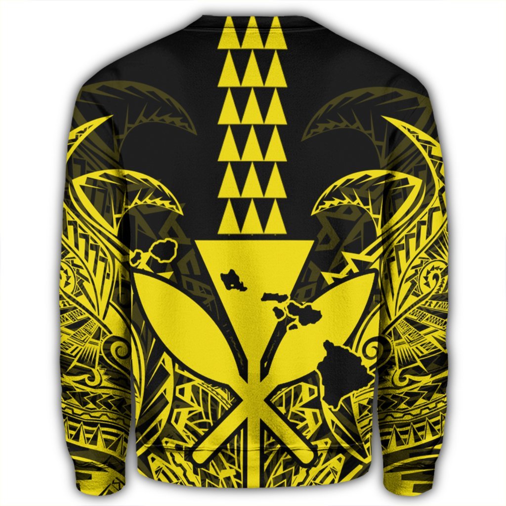 Hawaii Polynesian Kanaka Kakau Sweatshirt - Alan Style Yellow - AH - Polynesian Pride