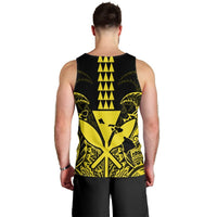 Hawaii Polynesian Kanaka Kakau Tank Top - Alan Style Yellow - AH - Polynesian Pride