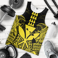 Hawaii Polynesian Kanaka Kakau Tank Top - Alan Style Yellow - AH - Polynesian Pride