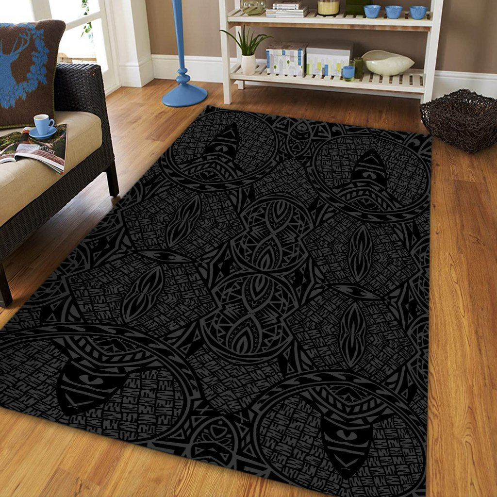 Hawaii Polynesian Lauhala Mix Gray Area Rug - AH - Polynesian Pride