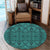 Hawaii Polynesian Lauhala Mix Turquoise Round Carpet - AH Round Carpet Luxurious Plush - Polynesian Pride
