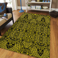 Hawaii Polynesian Lauhala Mix Yellow Area Rug - AH - Polynesian Pride