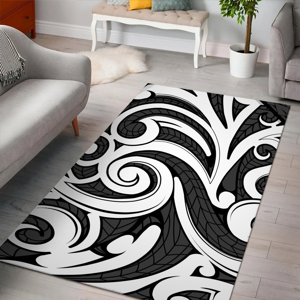 Hawaii Polynesian Maori Ethnic Ornament Gray Area Rug - AH - Polynesian Pride