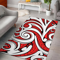Hawaii Polynesian Maori Ethnic Ornament Red Area Rug - AH - Polynesian Pride