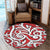 Hawaii Polynesian Maori Ethnic Ornament Red Round Carpet - AH Round Carpet Luxurious Plush - Polynesian Pride