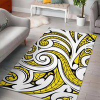 Hawaii Polynesian Maori Ethnic Ornament Yellow Area Rug - AH - Polynesian Pride