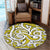 Hawaii Polynesian Maori Ethnic Ornament Yellow Round Carpet - AH Round Carpet Luxurious Plush - Polynesian Pride