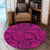Hawaii Polynesian Maori Lauhala Pink Round Carpet - AH Round Carpet Luxurious Plush - Polynesian Pride