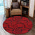 Hawaii Polynesian Maori Lauhala Red Round Carpet - AH Round Carpet Luxurious Plush - Polynesian Pride