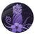 Hawaii Polynesian Pineapple Hibiscus Round Carpet - Purple - AH Round Carpet Luxurious Plush - Polynesian Pride