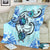 Hawaii Polynesian Plumeria Hibiscus Turtle Premium Blankets - AH - Jack Style - Blue - Polynesian Pride