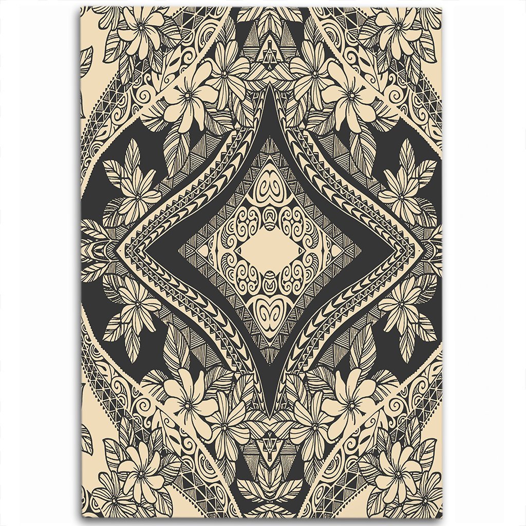 Hawaii Polynesian Plumeria Mix Gray Area Rug - AH Luxurious - Polynesian Pride