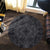 Hawaii Polynesian Plumeria Mix Gray Black Round Carpet - AH Round Carpet Luxurious Plush - Polynesian Pride