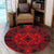 Hawaii Polynesian Plumeria Mix Red Black Round Carpet - AH Round Carpet Luxurious Plush - Polynesian Pride