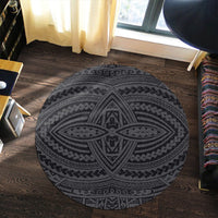 Hawaii Polynesian Seamless Gray Round Carpet - AH - Polynesian Pride