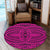 Hawaii Polynesian Seamless Pink Round Carpet - AH Round Carpet Luxurious Plush - Polynesian Pride