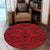 Hawaii Polynesian Seamless Red Round Carpet - AH Round Carpet Luxurious Plush - Polynesian Pride