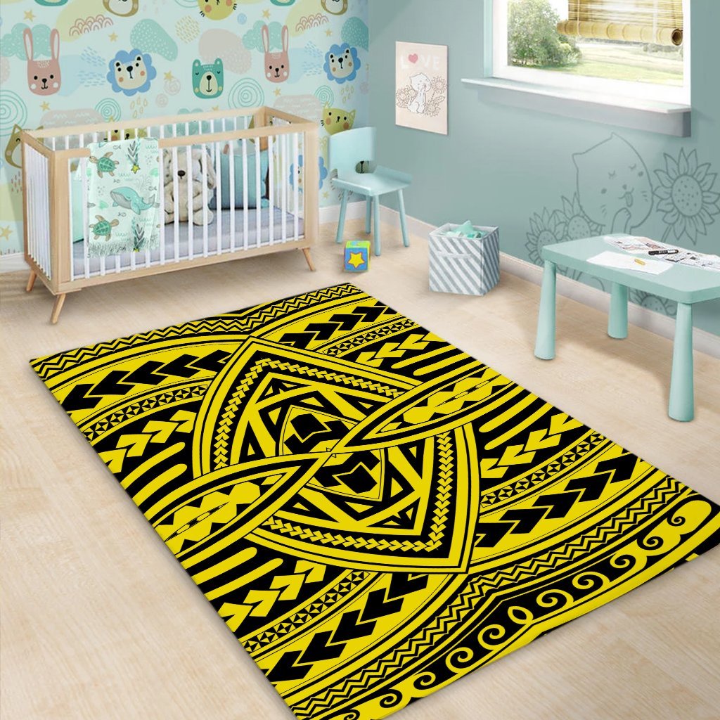 Hawaii Polynesian Seamless yellow Area Rug - AH - Polynesian Pride