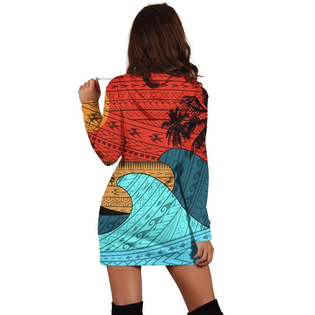 Hawaii Polynesian Sun Down Hoodie Dress - AH - Polynesian Pride