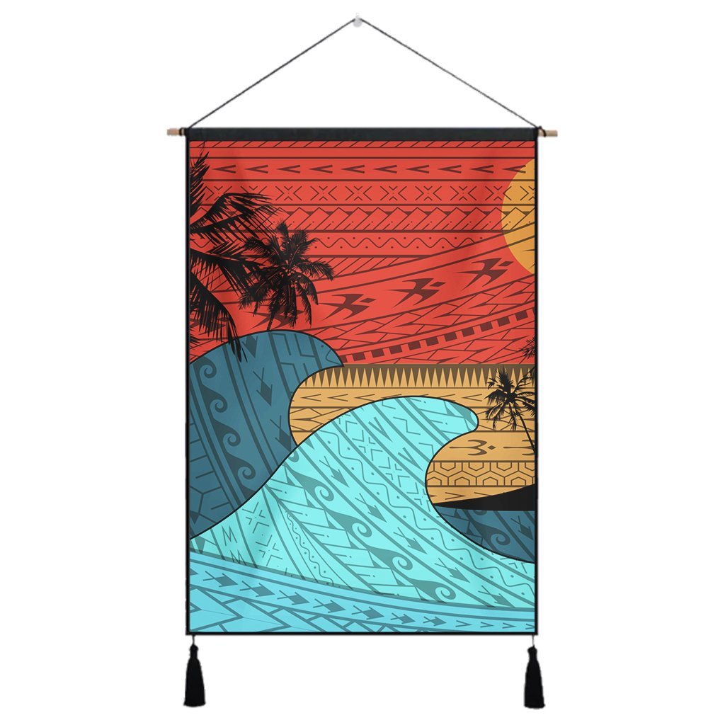 Hawaii Polynesian Sun Down Hanging Poster - AH Hanging Poster Cotton And Linen - Polynesian Pride