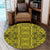Hawaii Polynesian Symmetry Yellow Round Carpet - AH Round Carpet Luxurious Plush - Polynesian Pride