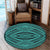 Hawaii Polynesian Tatau Turquoise Round Carpet - AH Round Carpet Luxurious Plush - Polynesian Pride